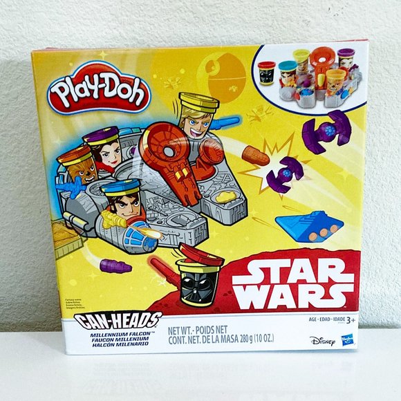 NEW IN BOX Play Doh Star Wars Can Heads Millenium Falcon Skywalker Darth Vader - Picture 1 of 8